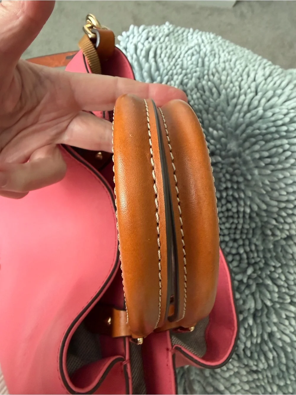 Dooney & Bourke City Barlow BBGum Pink Leather Crossbody Tote